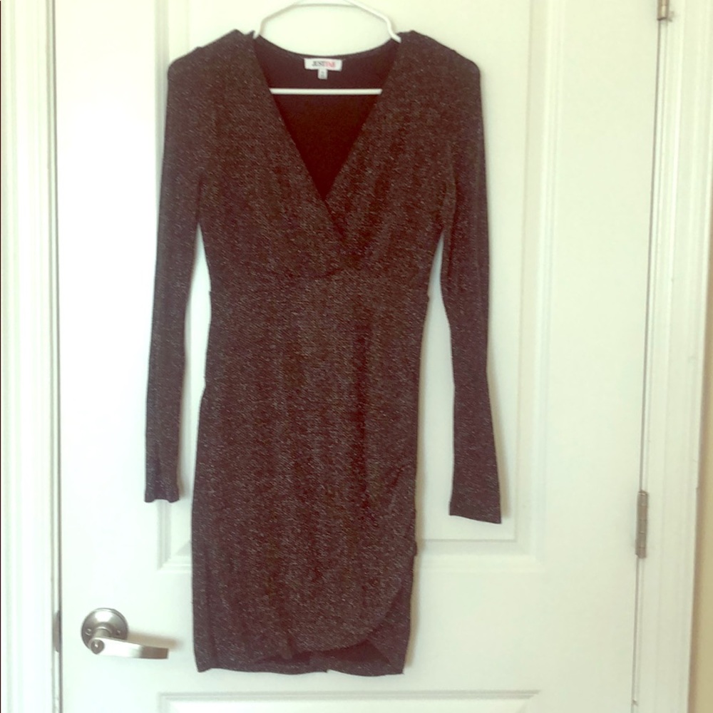 Short black/silver accent size small dress